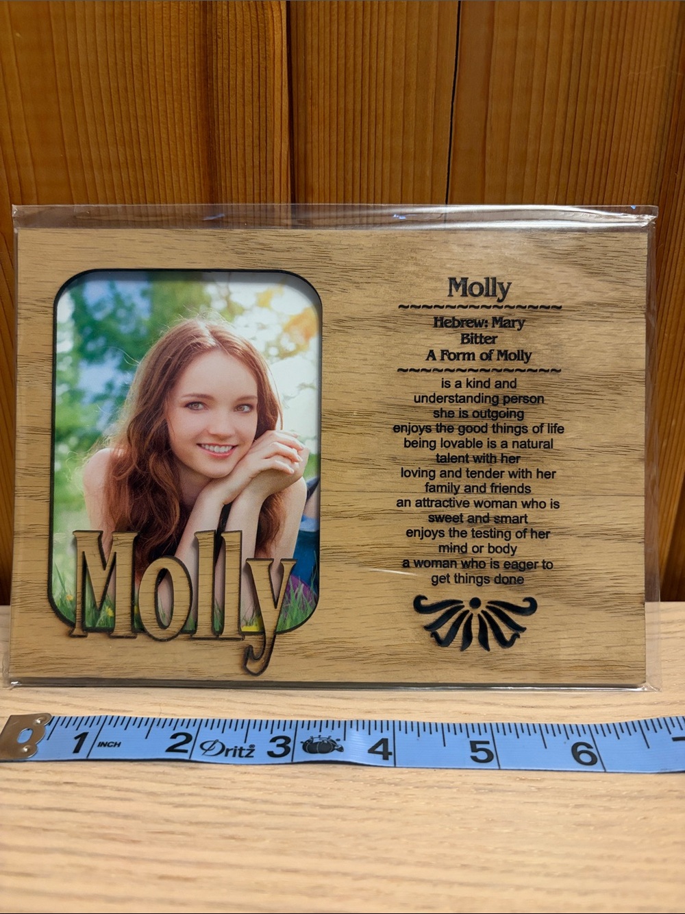 Personalized Molly Wood Photo Plaque - Natural Brown